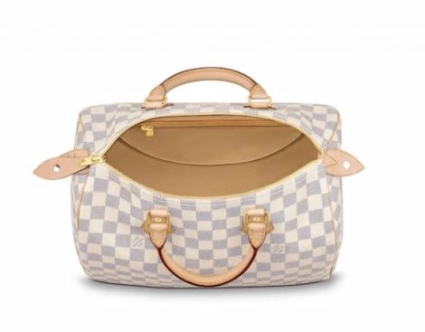 Interno Borsa bauletto Speedy 30 Damier Azur Louis Vuitton 470x367 - Borsa bauletto Speedy 30 Louis Vuitton: Prezzi e nuove versioni