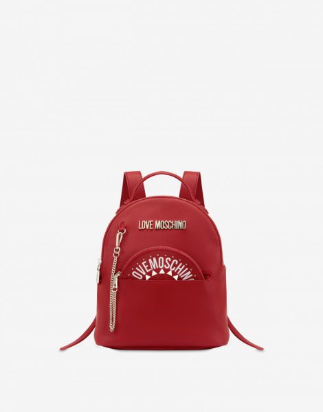 Zaino rosso Love Moschino con pochette removibile estate 2020 470x600 - Love Moschino Zaini Estate 2020