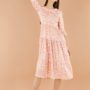 Lazzari Abito midi estate 2020 rosa con margherite
