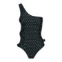 Costume intero nero monospalla con strass GCDS estate 2020