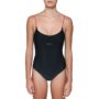 GCDS Costume da bagno intero nero con spalline rosse collezione estate 2020