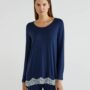 Pigiama Benetton donna con balza in pizzo collezione inverno 2020 2021 90x90 - Benetton Pigiami Inverno 2020 2021 Uomo e Donna