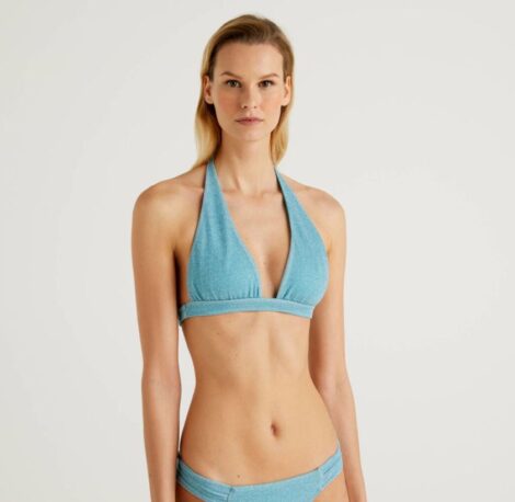 Benetton costume da bagno in tessuto lurex azzurro estate 2021 470x458 - Costumi Benetton Donna Estate 2021