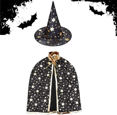 Mantello e Cappello per Halloween 470x461 - Costumi Halloween per Bambini e Tatuaggi Temporanei Luminosi