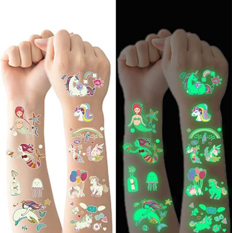 Tatuaggi temporanei per bambini Halloween luminosi al buio 470x471 - Costumi Halloween per Bambini e Tatuaggi Temporanei Luminosi