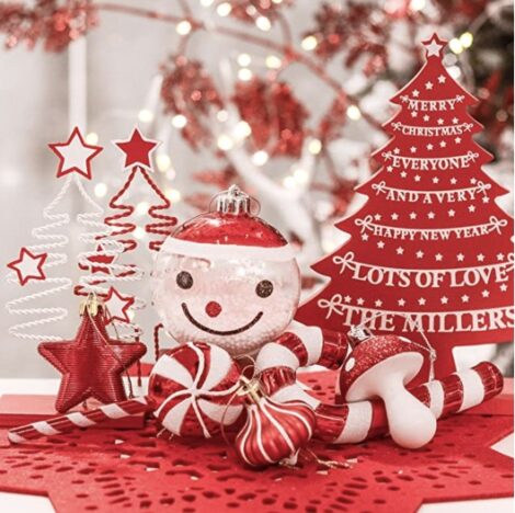 Decorazioni Natalizie da appendere bianche e rosse 470x468 - Albero di Natale 2021: Colori
