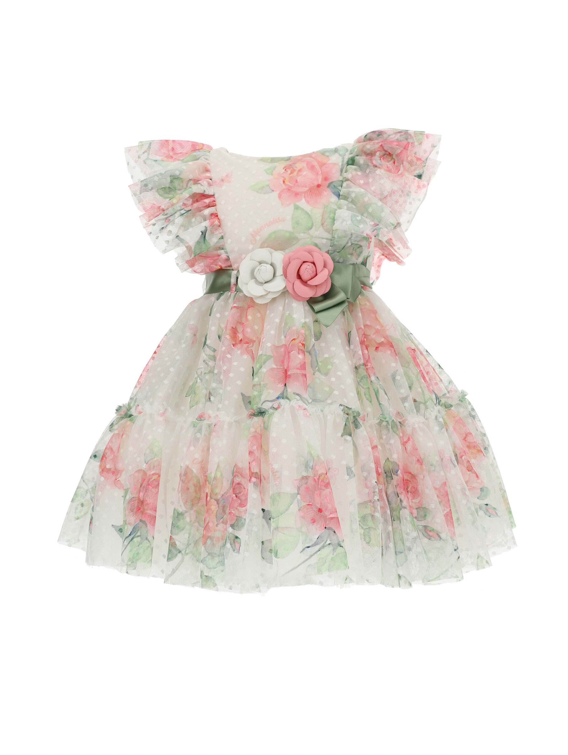 Mimilù abito lungo da cerimonia in tulle e organza bianco main image 1