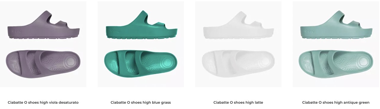 Ciabatte in gomma O Bag modello O Shoes colori estate 2022 - Ciabatte Mare O Bag Estate 2022