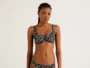 Costume da bagno Benetton nero a fiori bianchi estate 2022