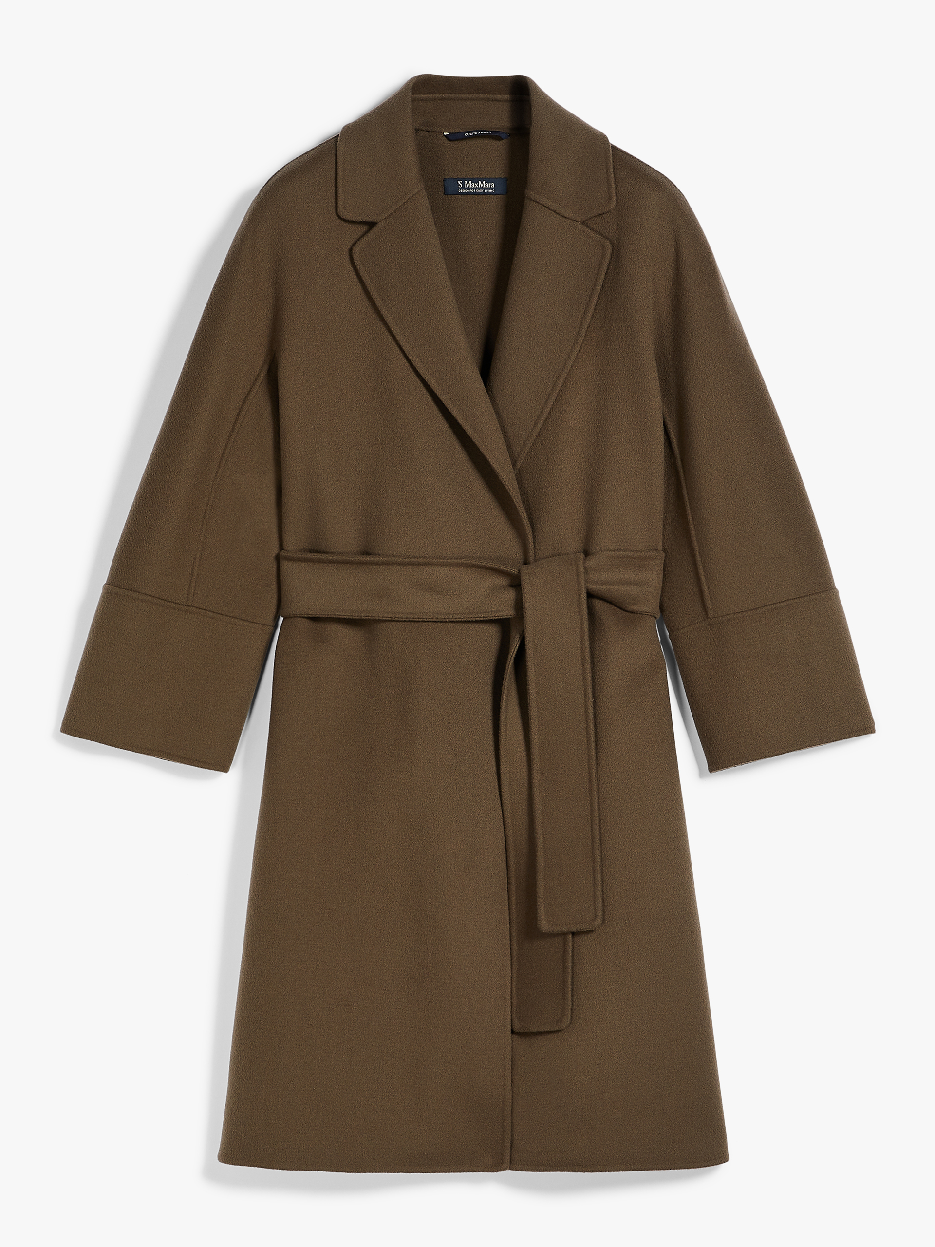 Cappotto Max Mara con cintura modello Arona colore verde salvia inverno 2022 2023 - Cappotti Max Mara Inverno 2023