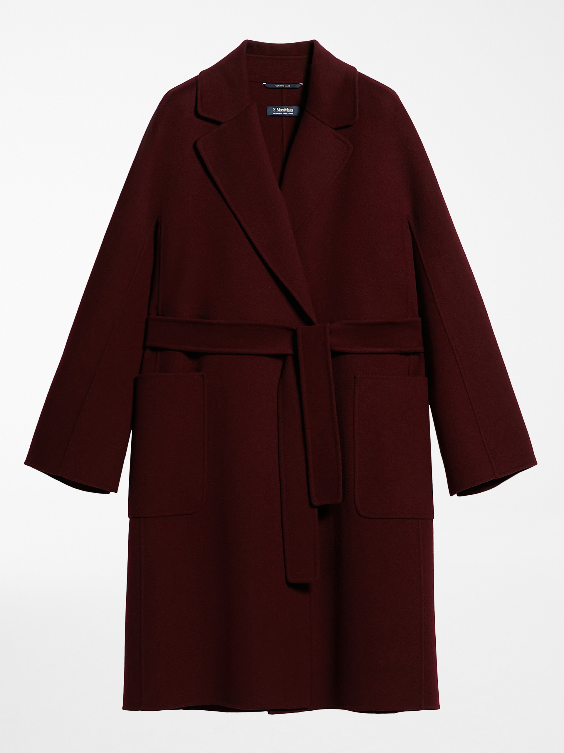 Cappotto a vestaglia Max Mara colore bordeaux - Cappotti Max Mara Inverno 2023