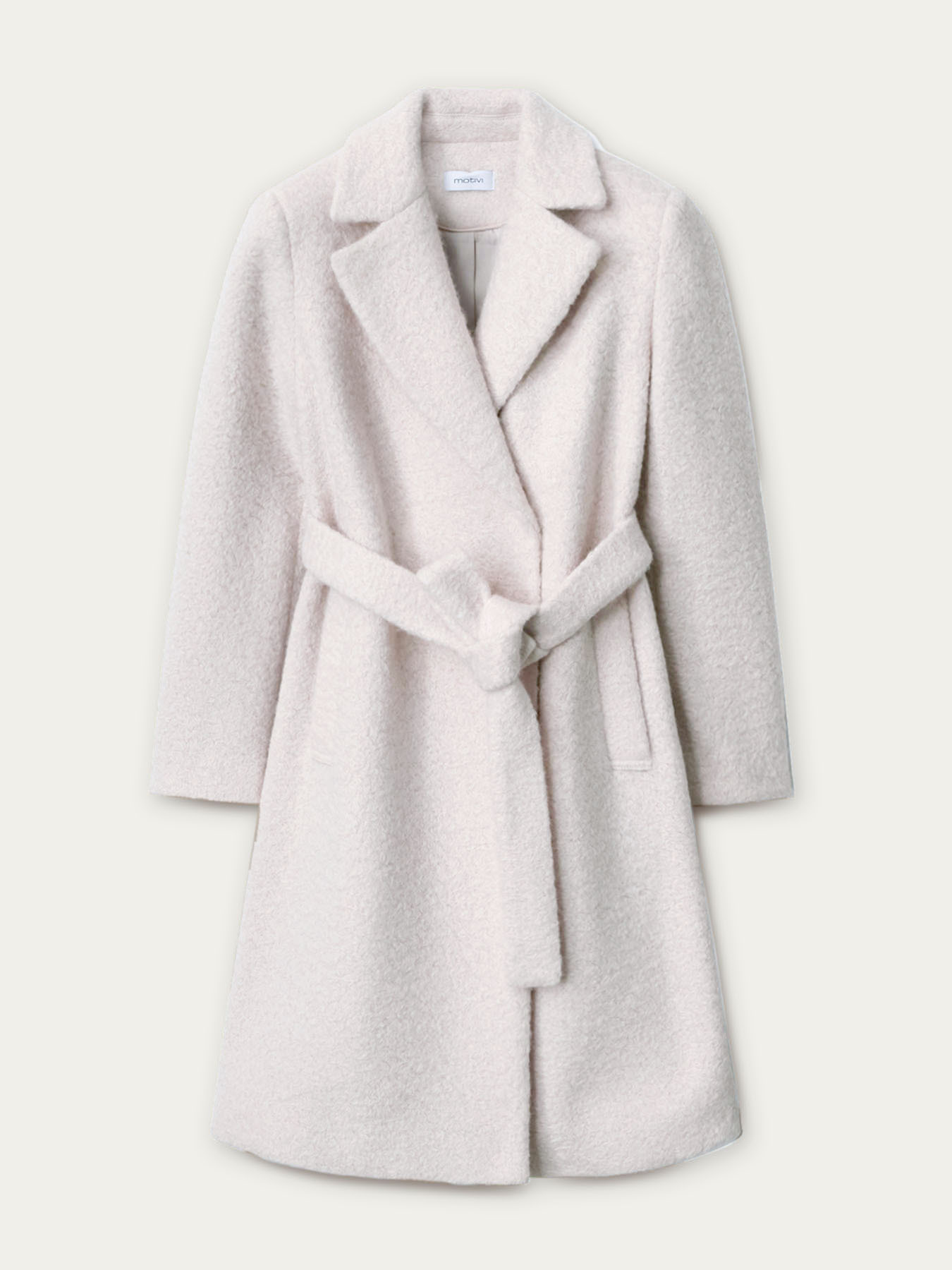 Cappotto a vestaglia bianco Motivi 2022  - Cappotti Motivi Inverno 2022 2023