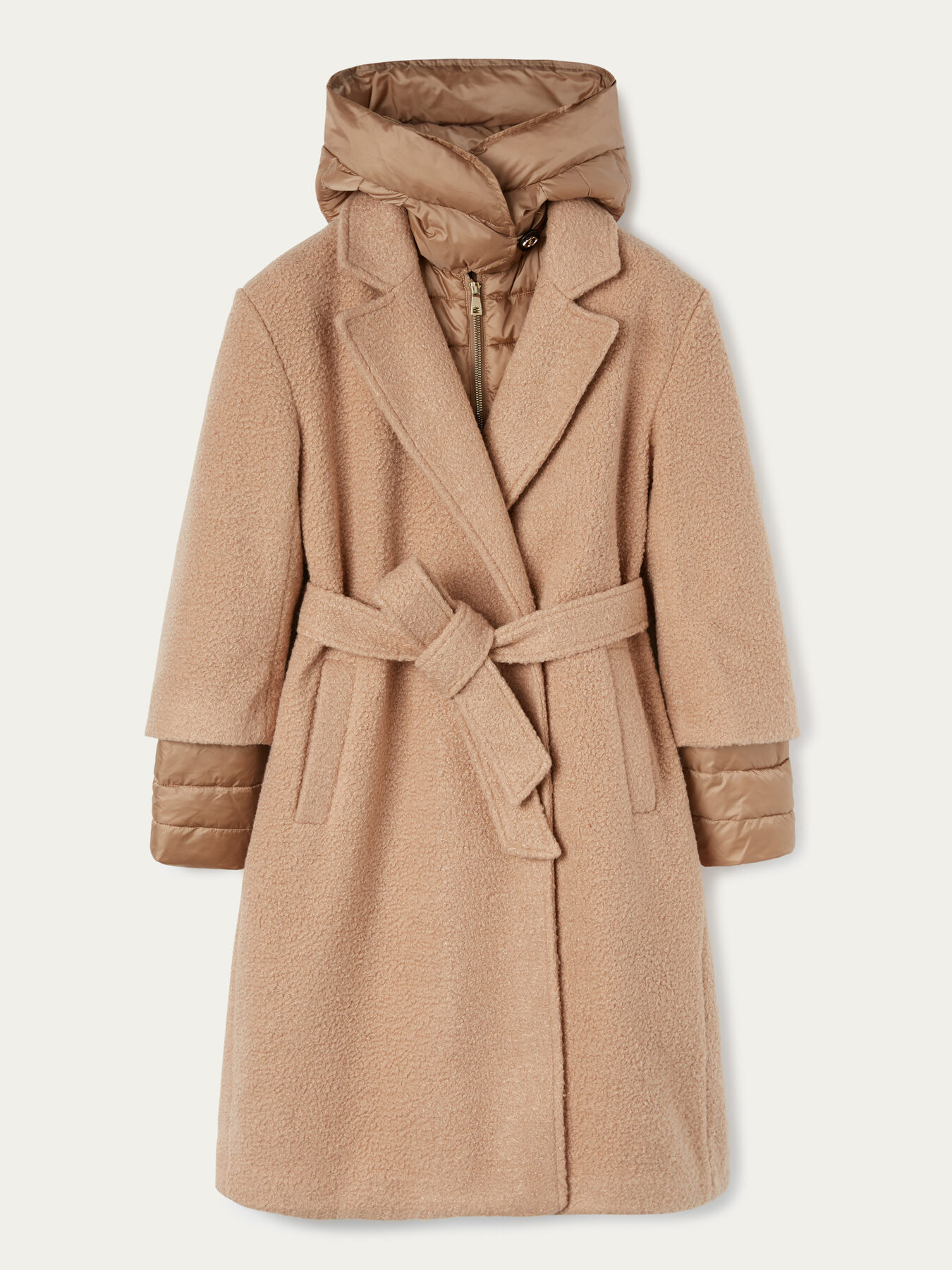 Cappotto a vestaglia con piumino interno Motivi collezione invernale 2023 - Cappotti Motivi Inverno 2022 2023