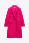Cappotto attillato Zara fucsia collezione inverno 2022 2023