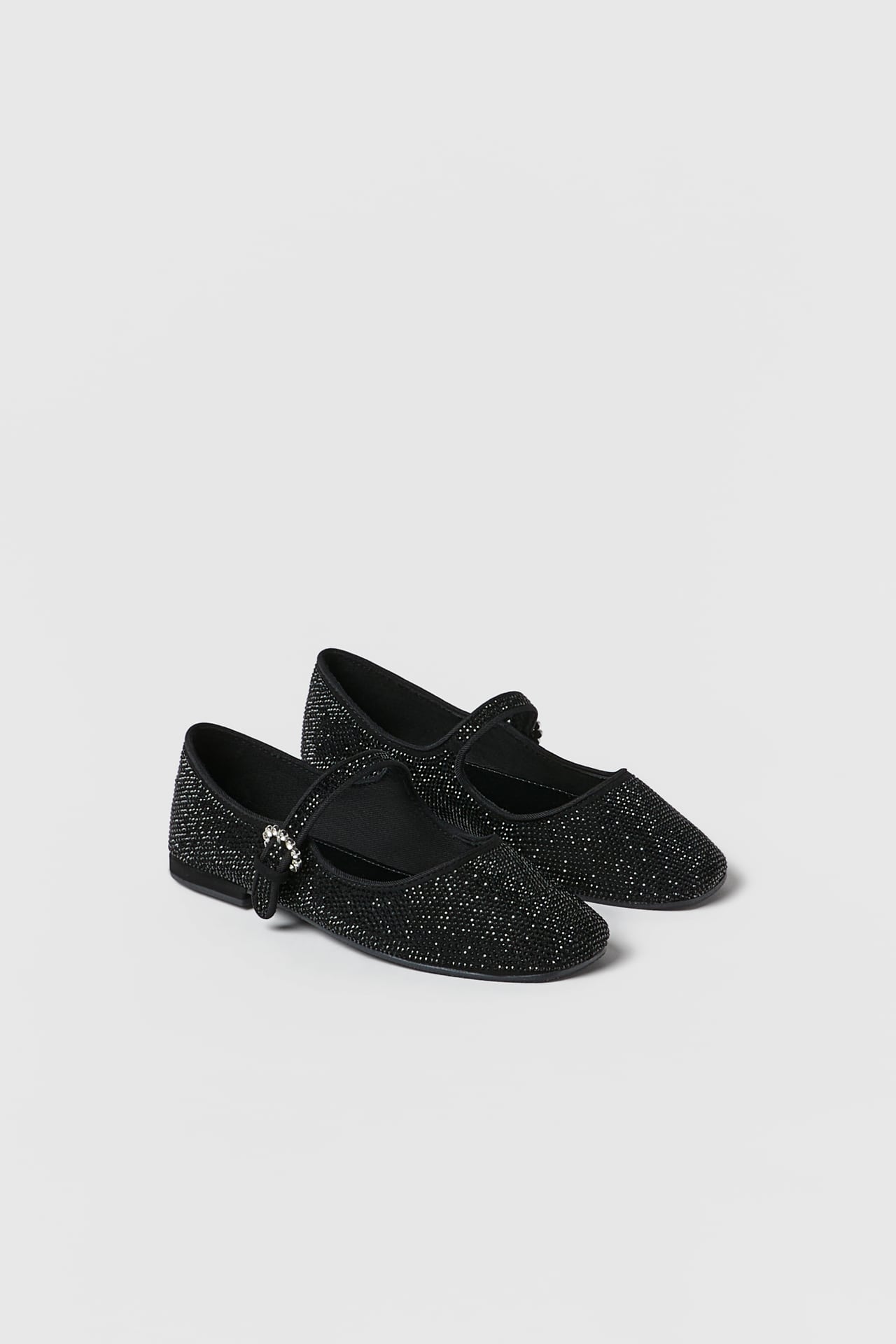 Scarpe ballerine nere con strass e fibbia gioiello per costume da strega Halloween - Costumi Halloween Bambini ZARA 2022