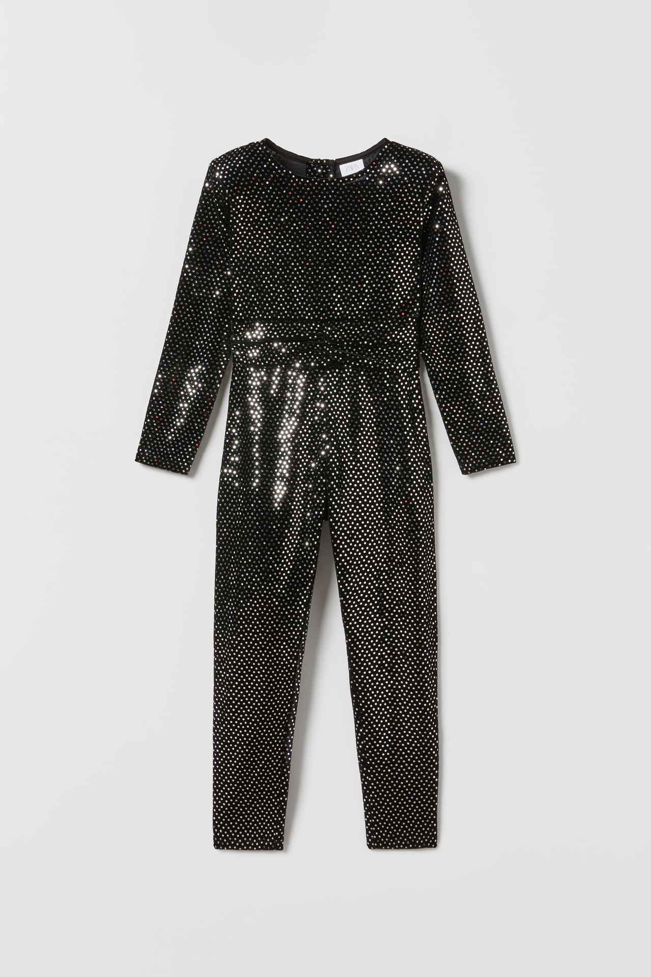 ZARA Halloween Tuta intera in velluto nero con strass - Costumi Halloween Bambini ZARA 2022