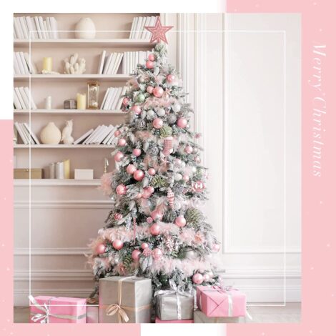 Albero di Natale rosa pastello 470x470 - Colori Albero di Natale 2022: Tendenze
