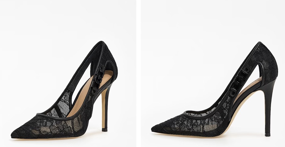Scarpe decollete a punta in pizzo nero GUESS - Scarpe Decolletè per Natale e Capodanno 2022 2023: Liu Jo e Guess