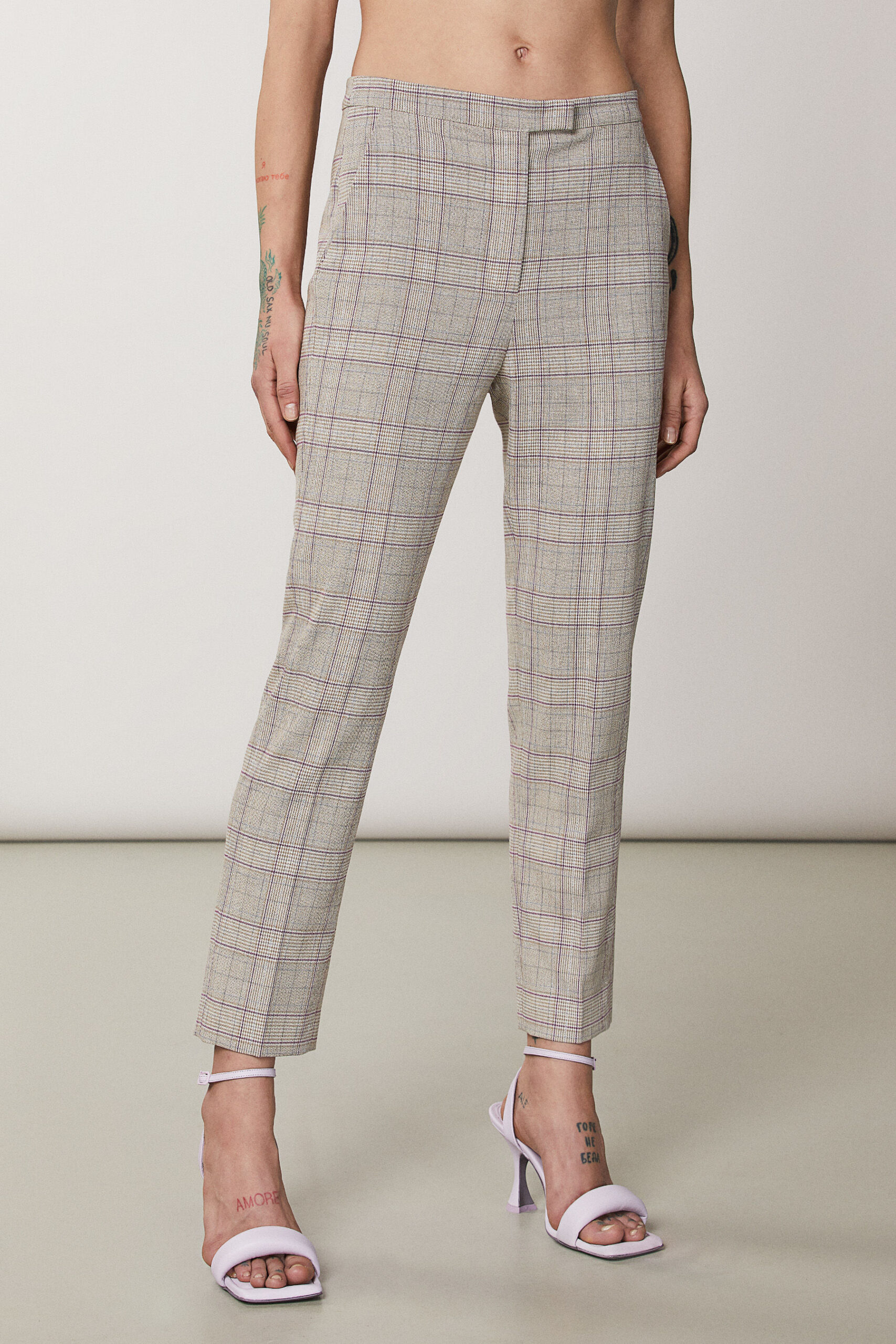 Pantaloni a sigaretta Patrizia Pepe fantasia check principe di galles scaled - Tailleur Donna Patrizia Pepe Primavera Estate 2023