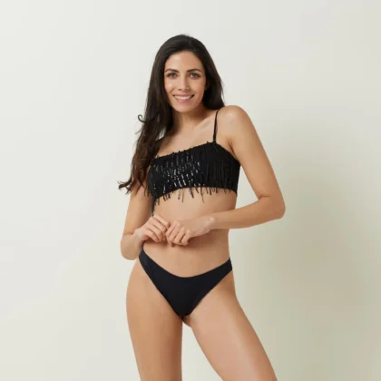 Costume da bagno con to a canotta con perline