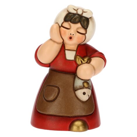 Nuovo personaggio Presepe Thun 2023 donna versione rossa con pesce Nuovo personaggio Presepe Thun 2023 donna versione rossa con pesce