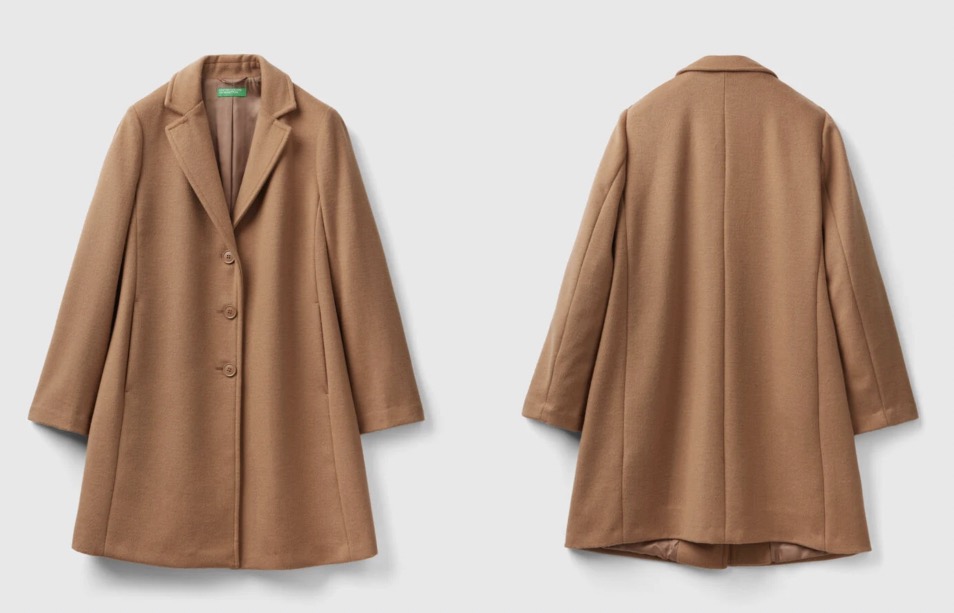 Cappotto colore cammello Benetton Cappotto colore cammello Benetton