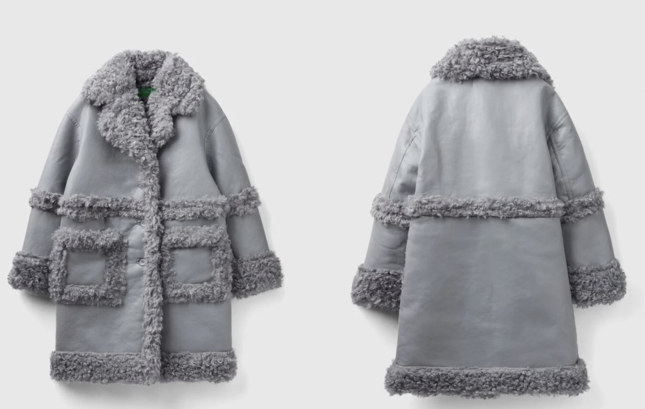 Cappotto eco montone Benetton nuova collezione Cappotto eco montone Benetton nuova collezione