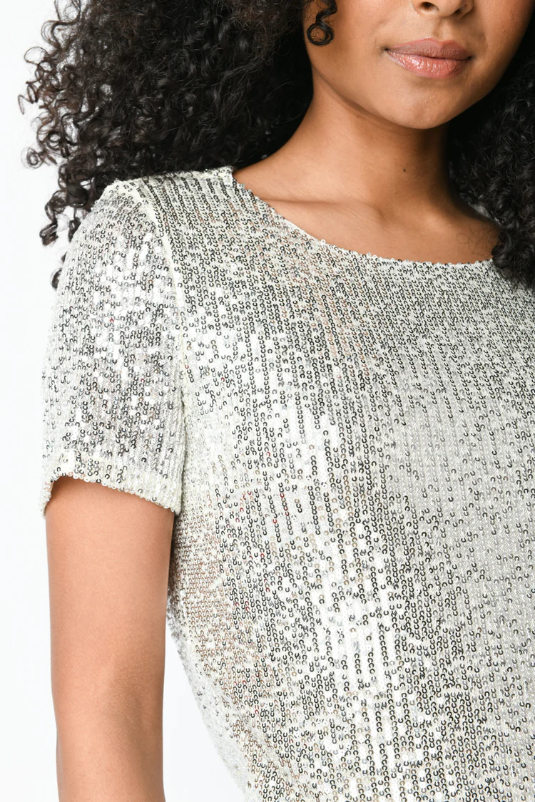 Vestito maniche corte con paillettes Nuna Lie Vestito maniche corte con paillettes Nuna Lie
