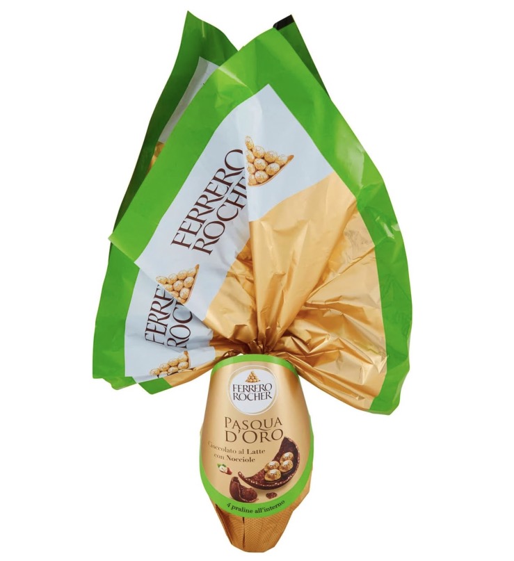 Uova di Pasqua 2024 Ferrero Rocher con cioccolato al latte e nocciole Uova di Pasqua 2024 Ferrero Rocher con cioccolato al latte e nocciole