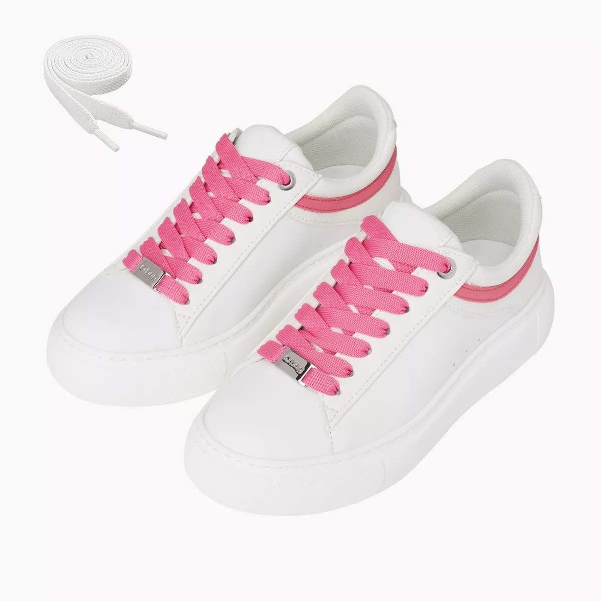 Sneakers bianche con lacci fucsia O Bag by ACBC