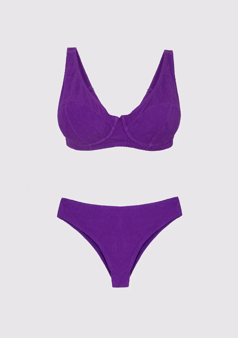Costume da bagno curvy in lycra goffrata viola estate 2024 Costume da bagno curvy in lycra goffrata viola estate 2024