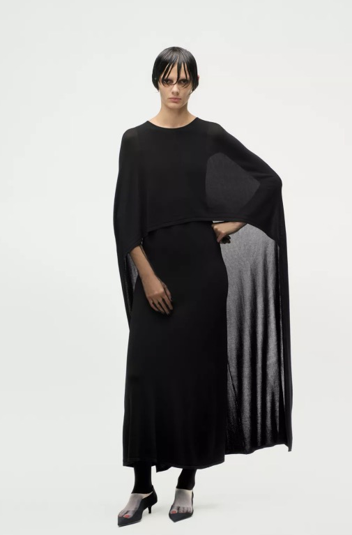 Abito nero a mantella Zara Abito nero a mantella Zara