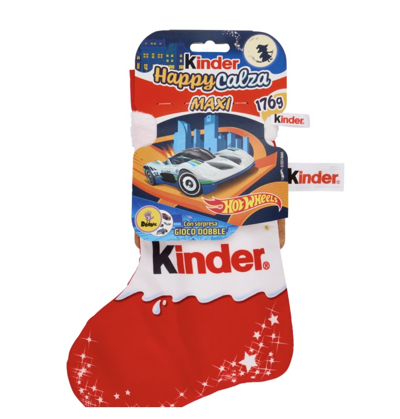 Calza della Befana Kinder Maxi Hot Wheels 2025 Calza della Befana Kinder Maxi Hot Wheels 2025