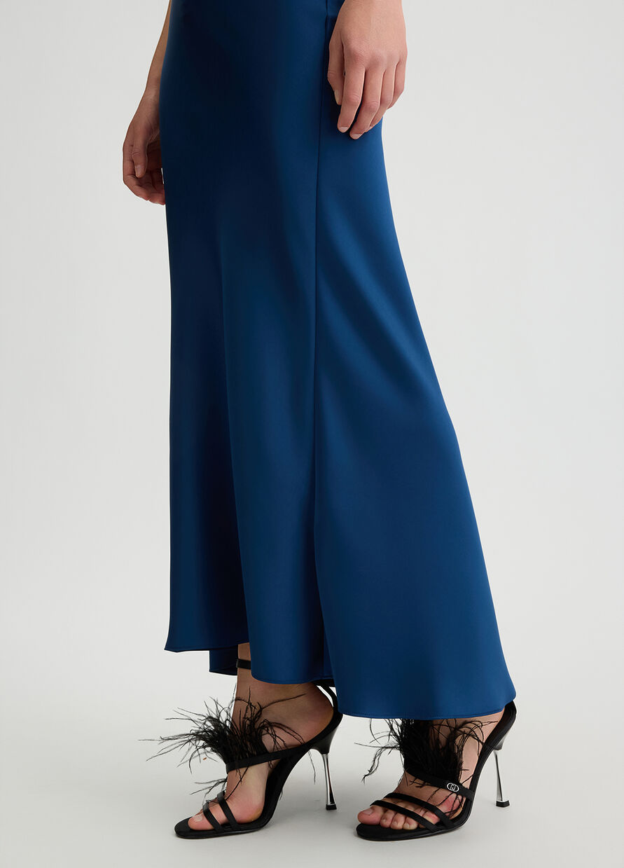 Gonna lunga in raso blu Gonna lunga in raso blu