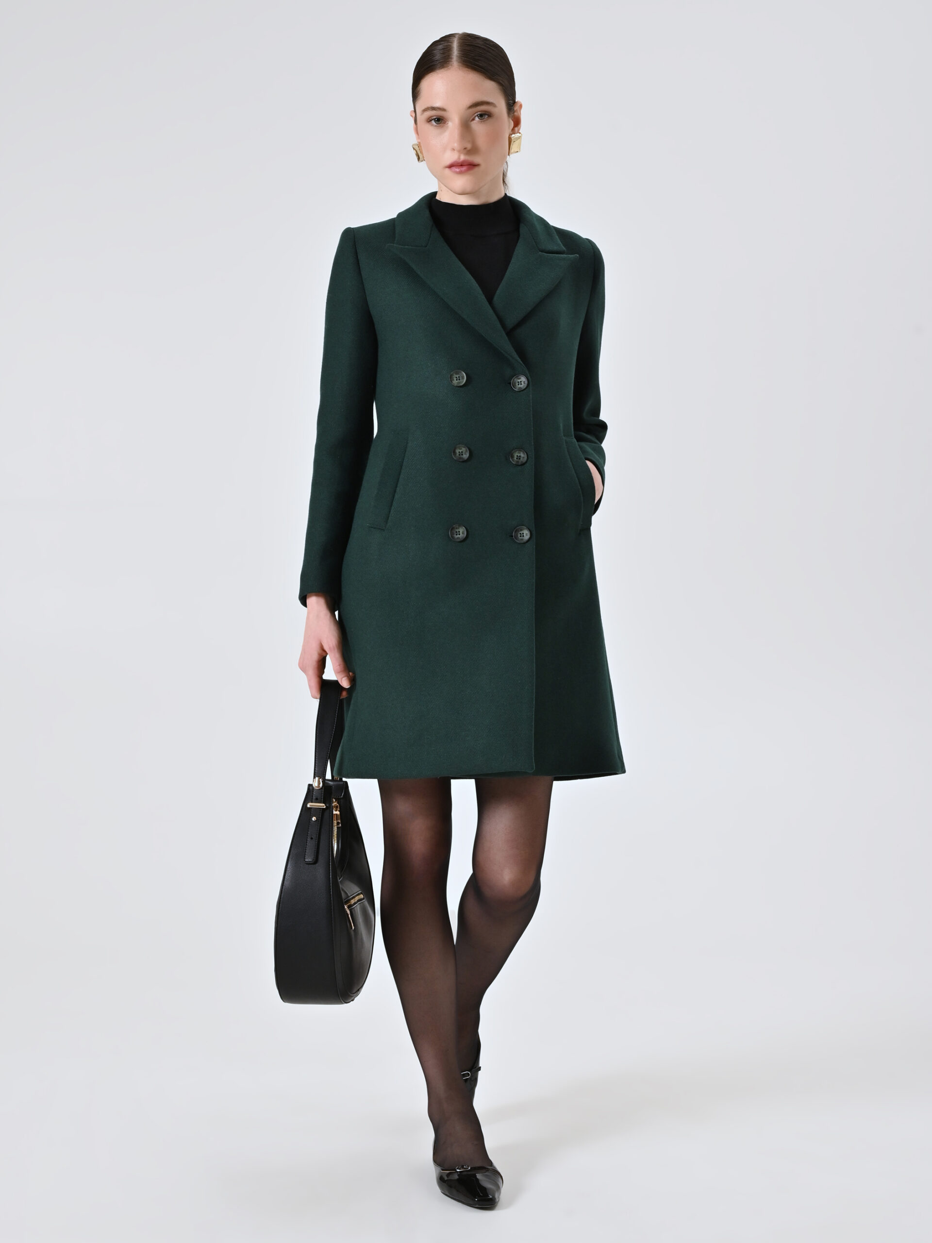 Cappotto Rinascimento doppiopetto verde scuro Cappotto Rinascimento doppiopetto verde scuro