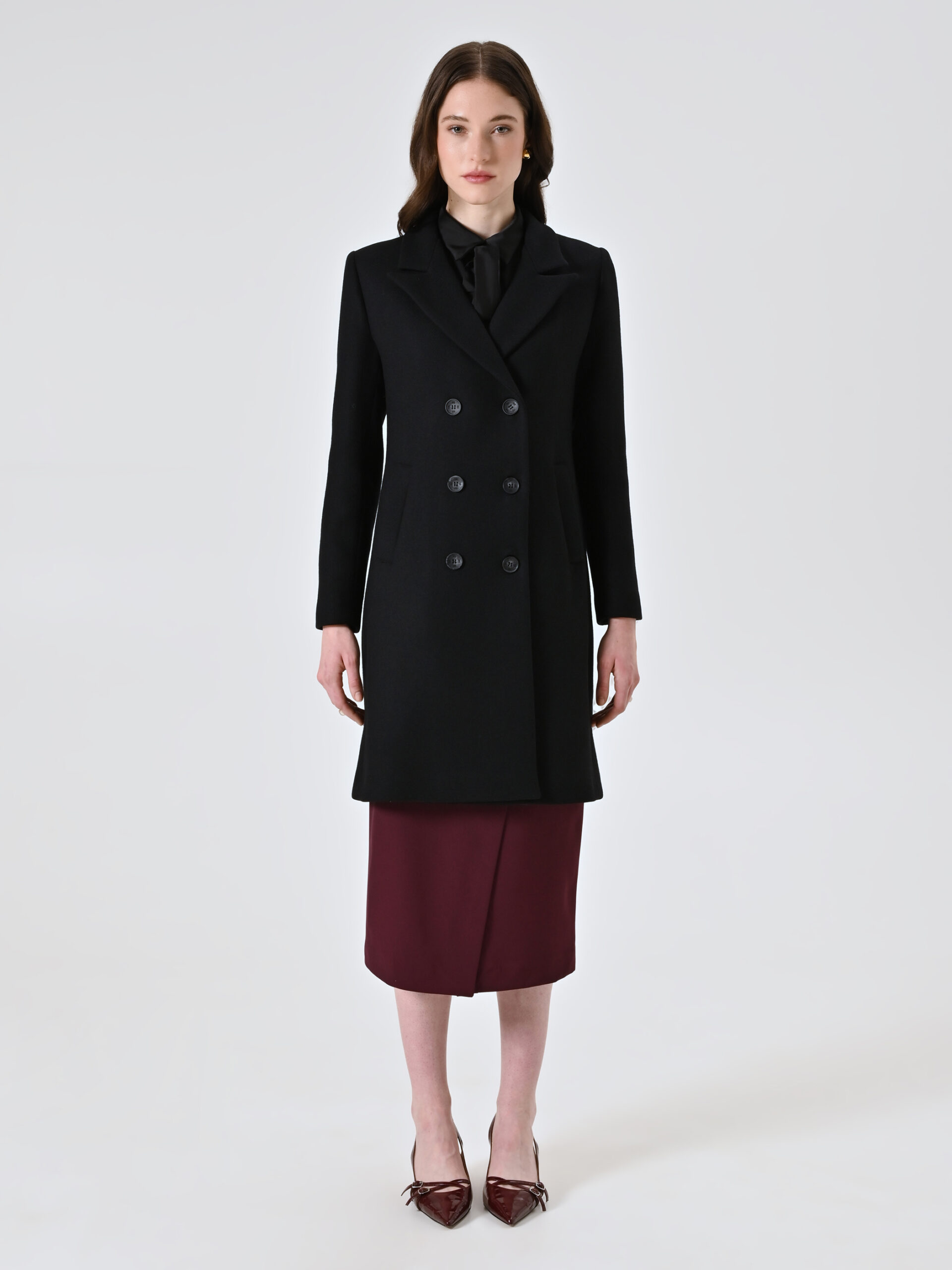 Cappotto doppiopetto nero Rinascimento Cappotto doppiopetto nero Rinascimento