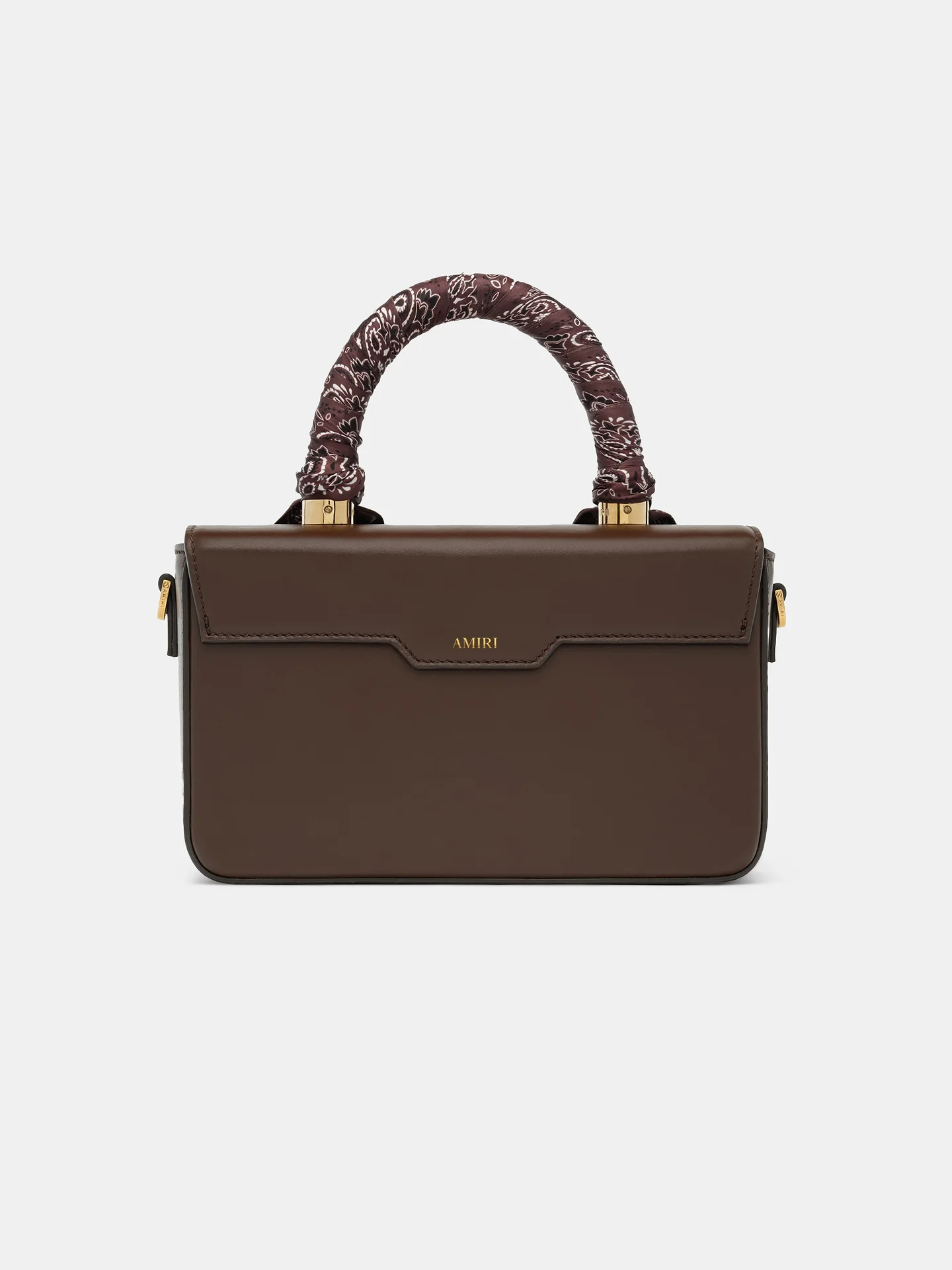 Borsa a mano e a tracolla AMIRI in pelle marrone inverno 2026 Borsa a mano e a tracolla AMIRI in pelle marrone inverno 2026