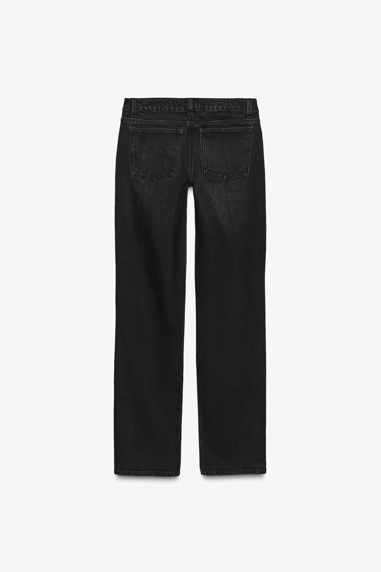 Denim nero dritto a vita bassa