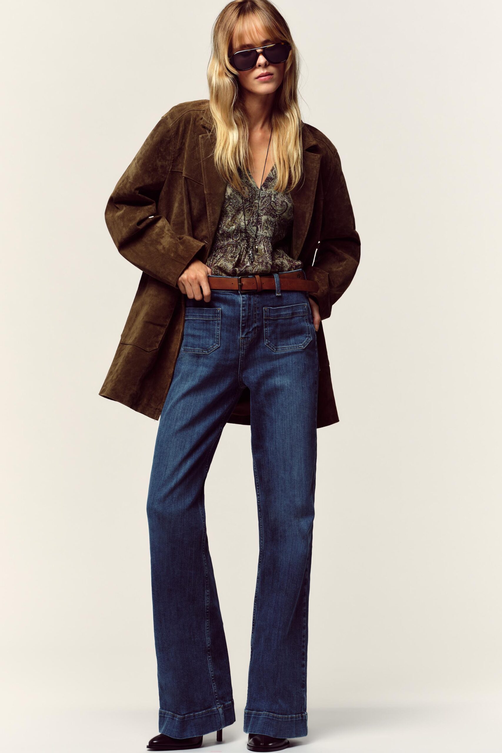 Jeans flare a vita alta ZARA