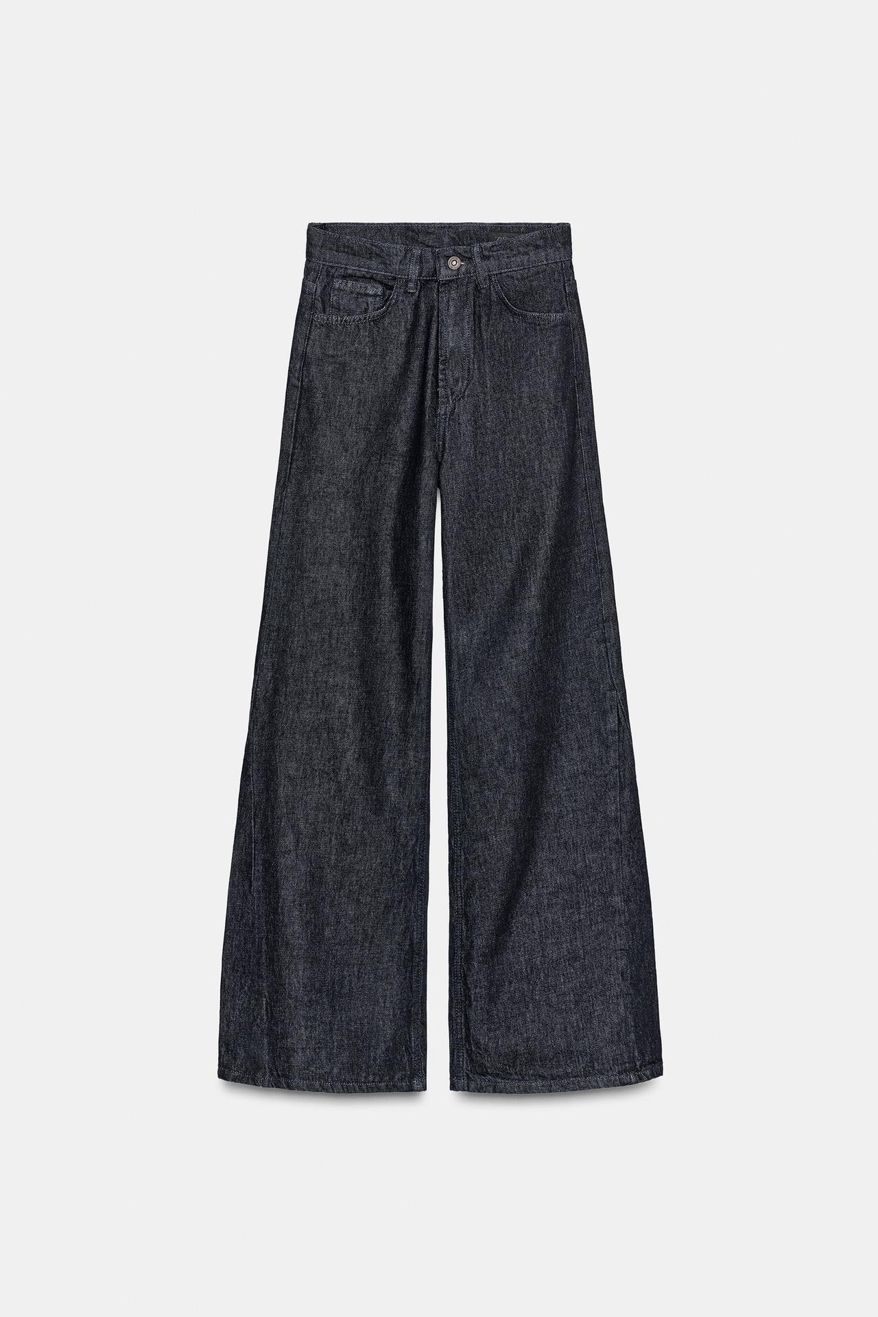 Jeans wid leg a vita alta