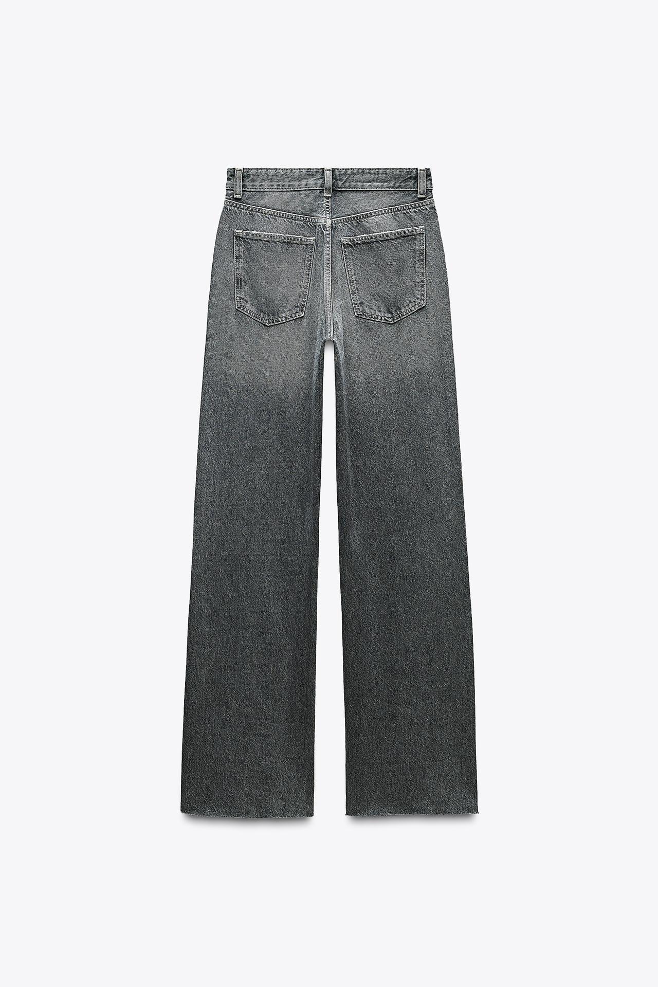 Pantaloni jeans wid leg a vita alta