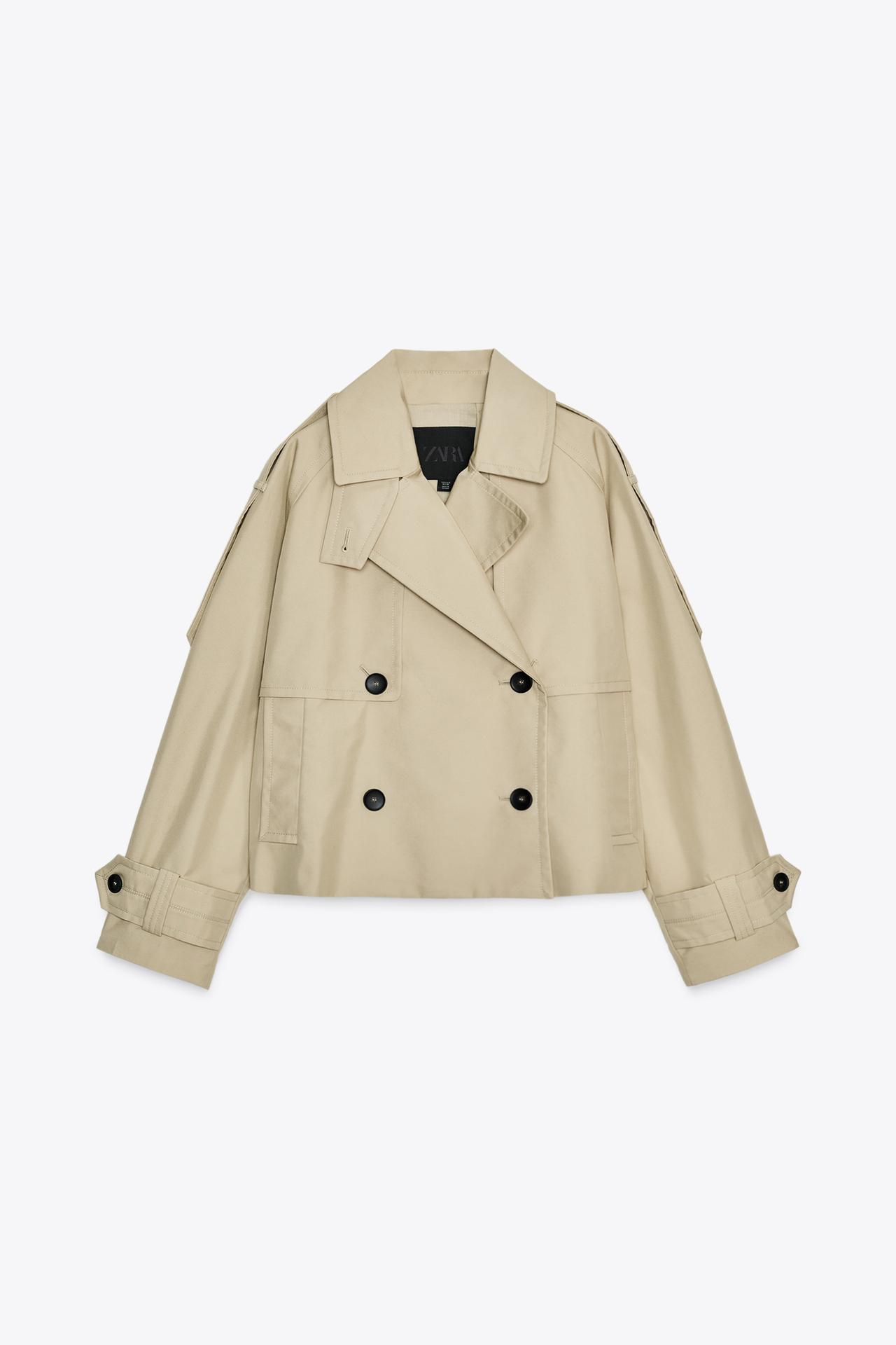Trench corto beige ZARA autunno inverno 2025 2026