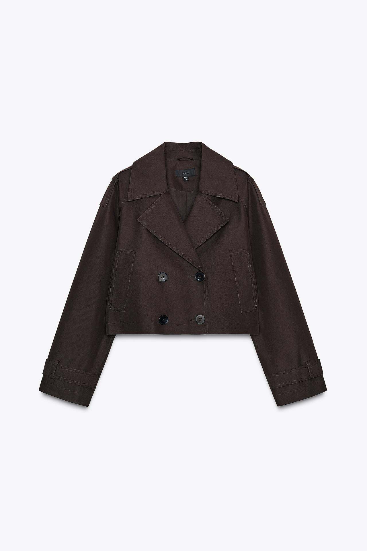 Trench corto marrone ZARA