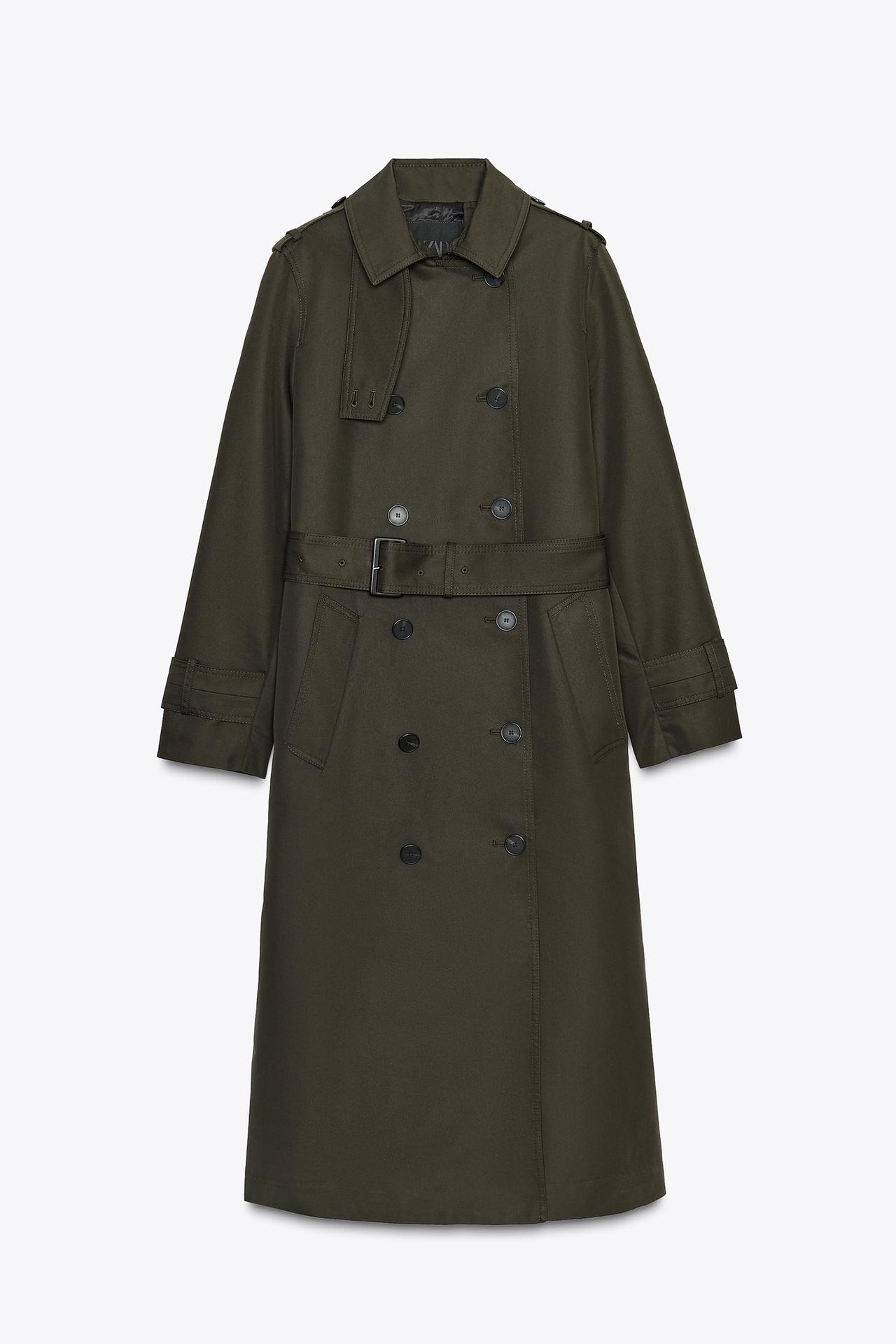 Trench lungo con cintura con fibbia