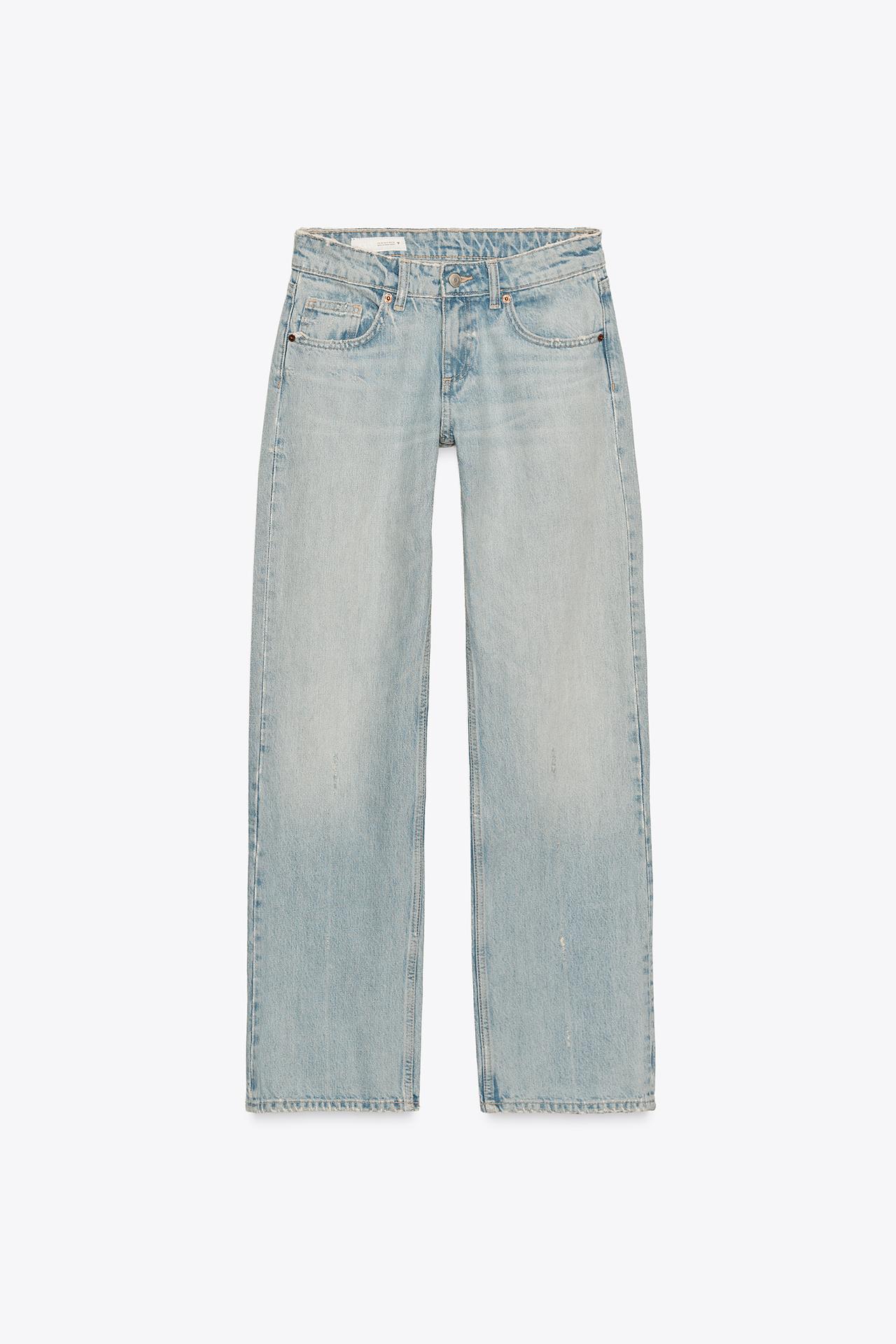 Zara jeans azzurro slavato wide leg a vita bassa