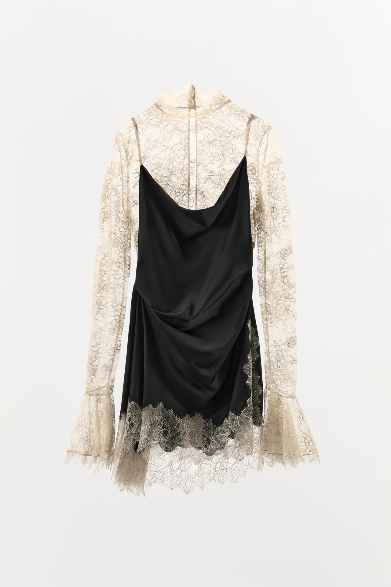Abito corto in satin e pizzo ZARA Halloween 2025 Abito corto in satin e pizzo ZARA Halloween 2025