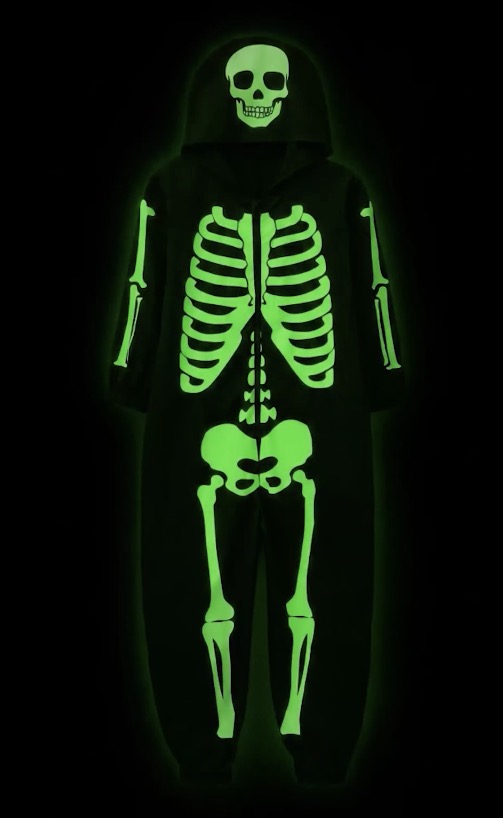 Costume da scheletro che si illumina al buio per Halloween Costume da scheletro che si illumina al buio per Halloween