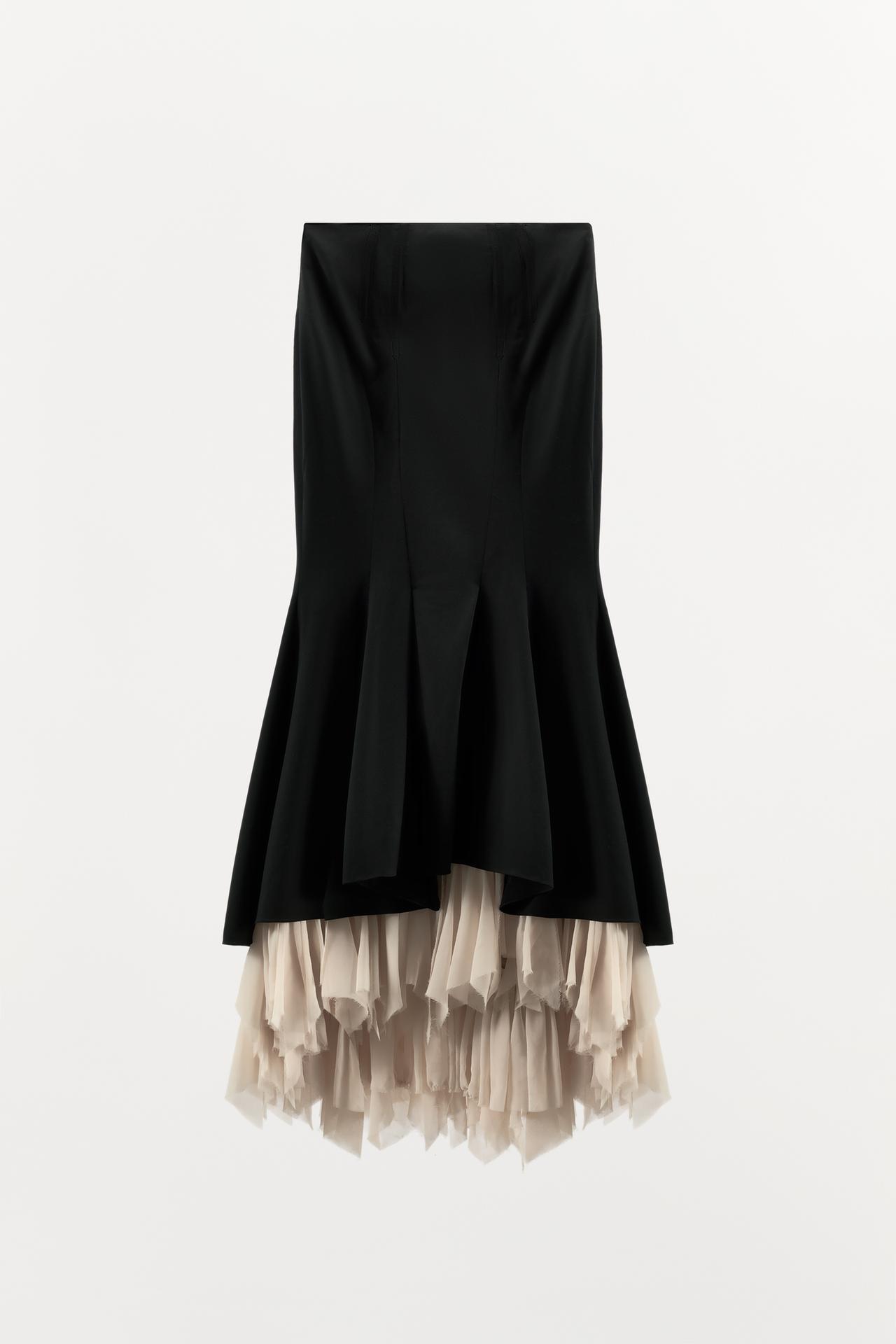 Gonna lunga con balza e tulle Gonna lunga con balza e tulle
