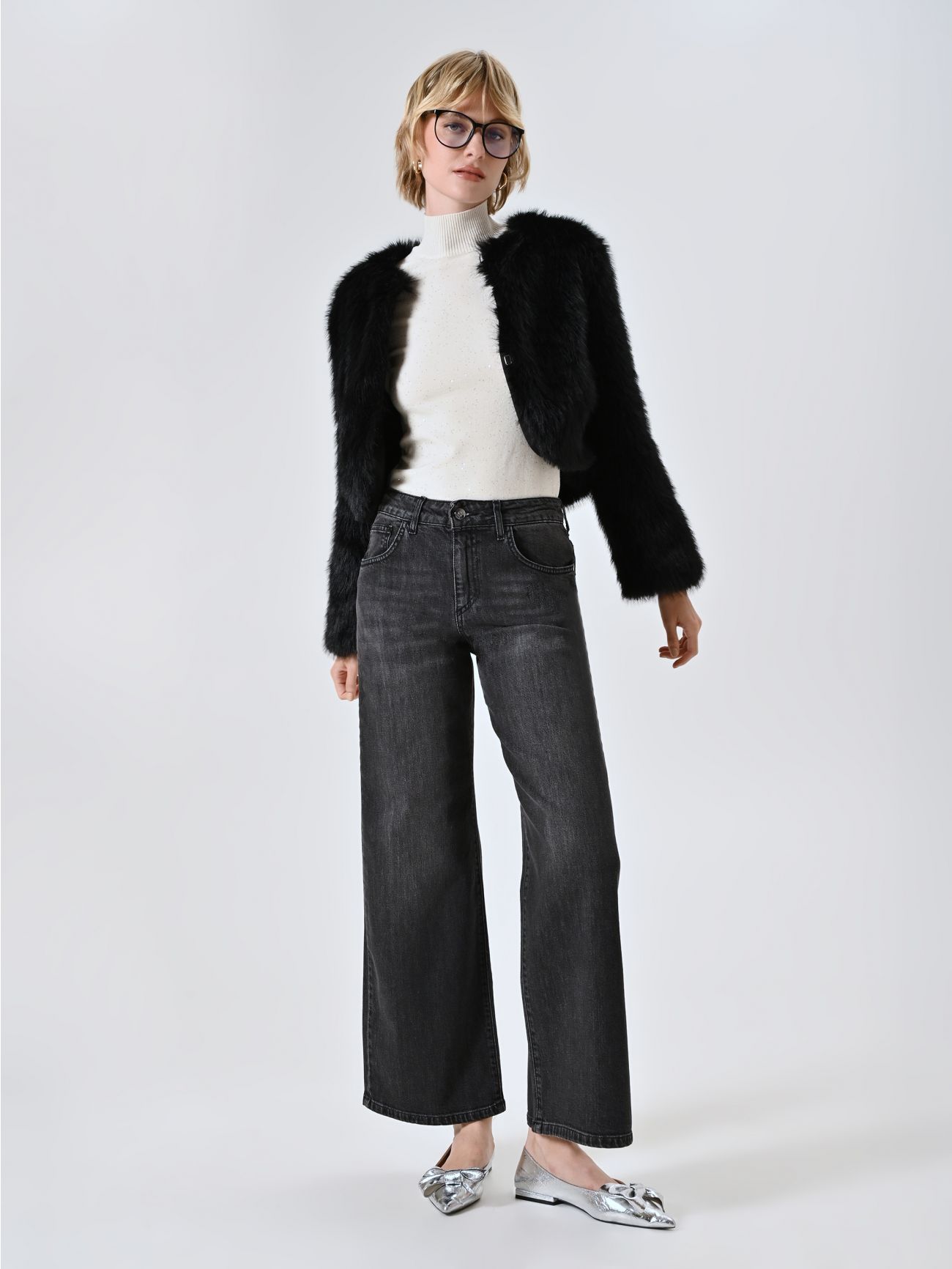 Jeans wide leg neri Rinascimento inverno 2025 2026