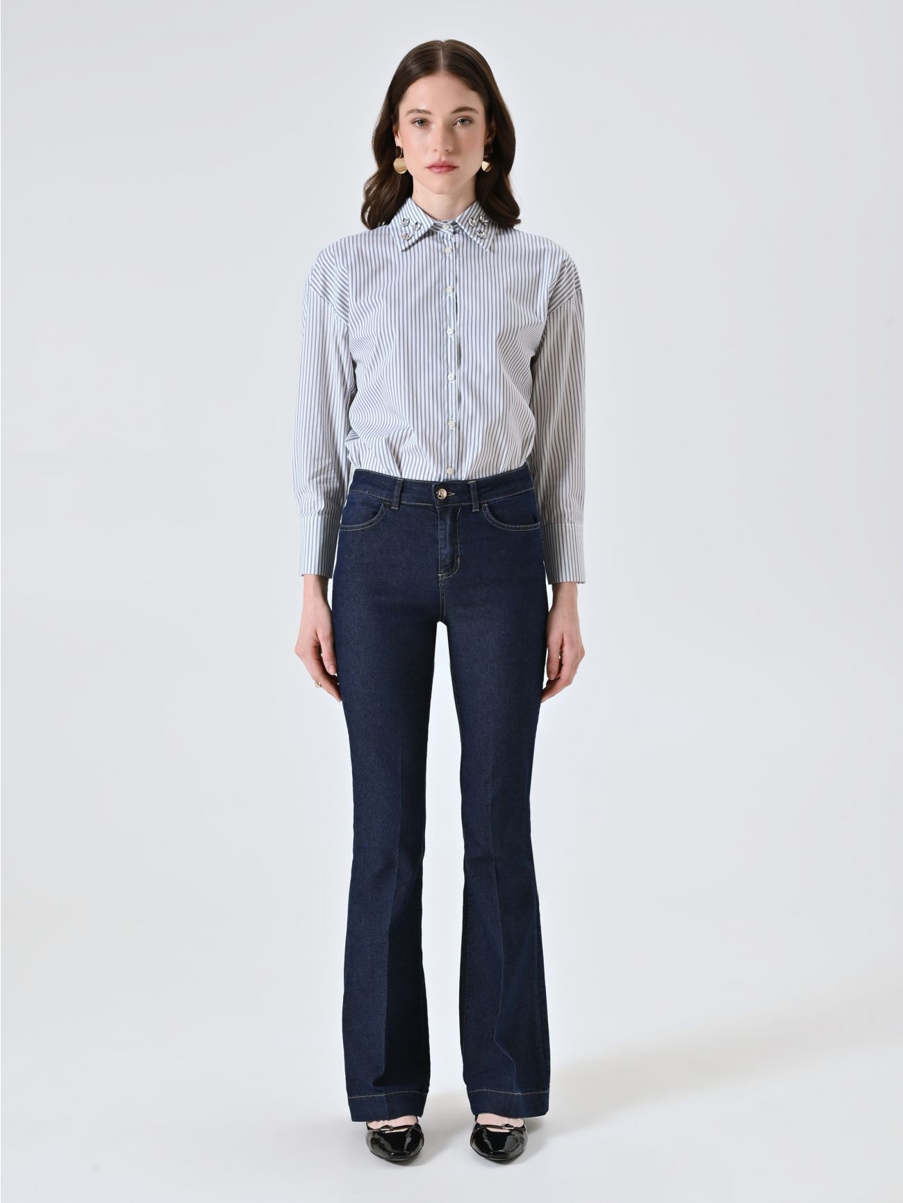 Pantaloni jeans flared stretch Rinascimento